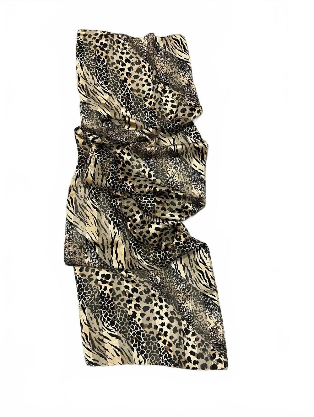 Animal Print Rectangle Silky Chiffon Scarf